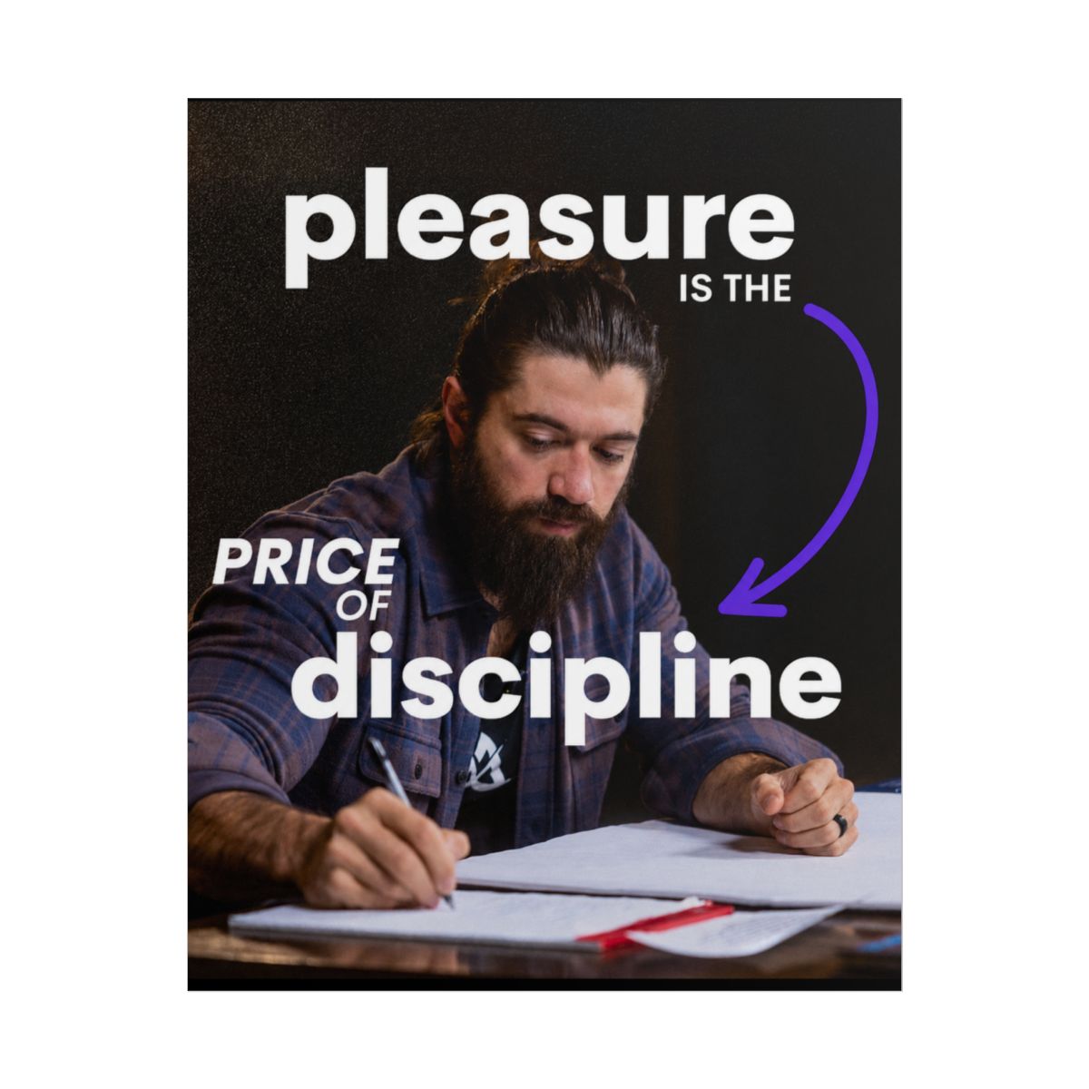Pleasure Is the Price of Discipline Poster | Motivational Wall Art | Alex Hormozi 