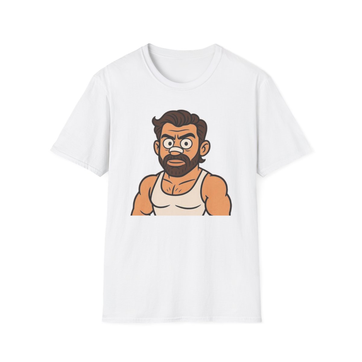 Cartoon Bearded Man Portrait T-Shirt | Funny Character Illustration | Alex Hormozi - Alex Hormozi official T-Shirts merch