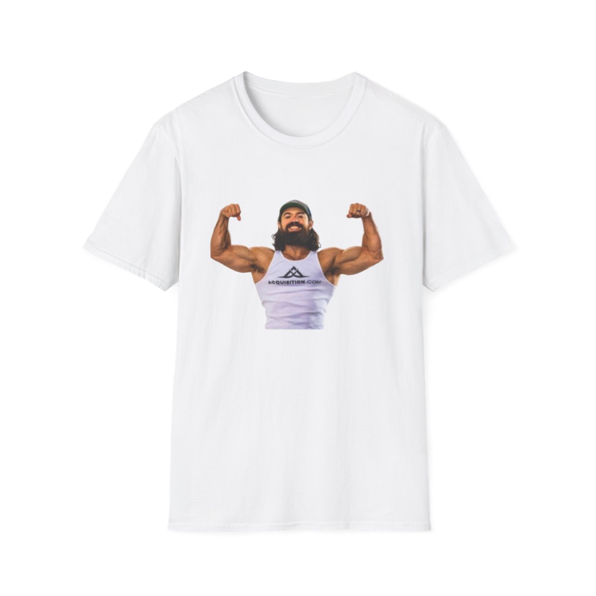 Bearded Bodybuilder Flexing T-Shirt | Muscle Gym Workout Graphic | Alex Hormozi
