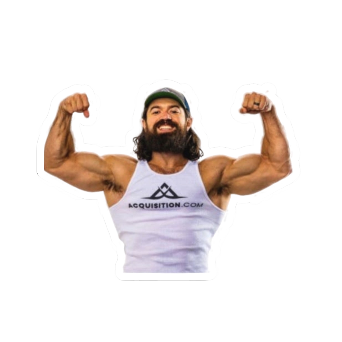Muscular Man Flexing Kiss-Cut Stickers | Fitness Logo Sticker | Alex Hormozi — official Alex Hormozi Stickers